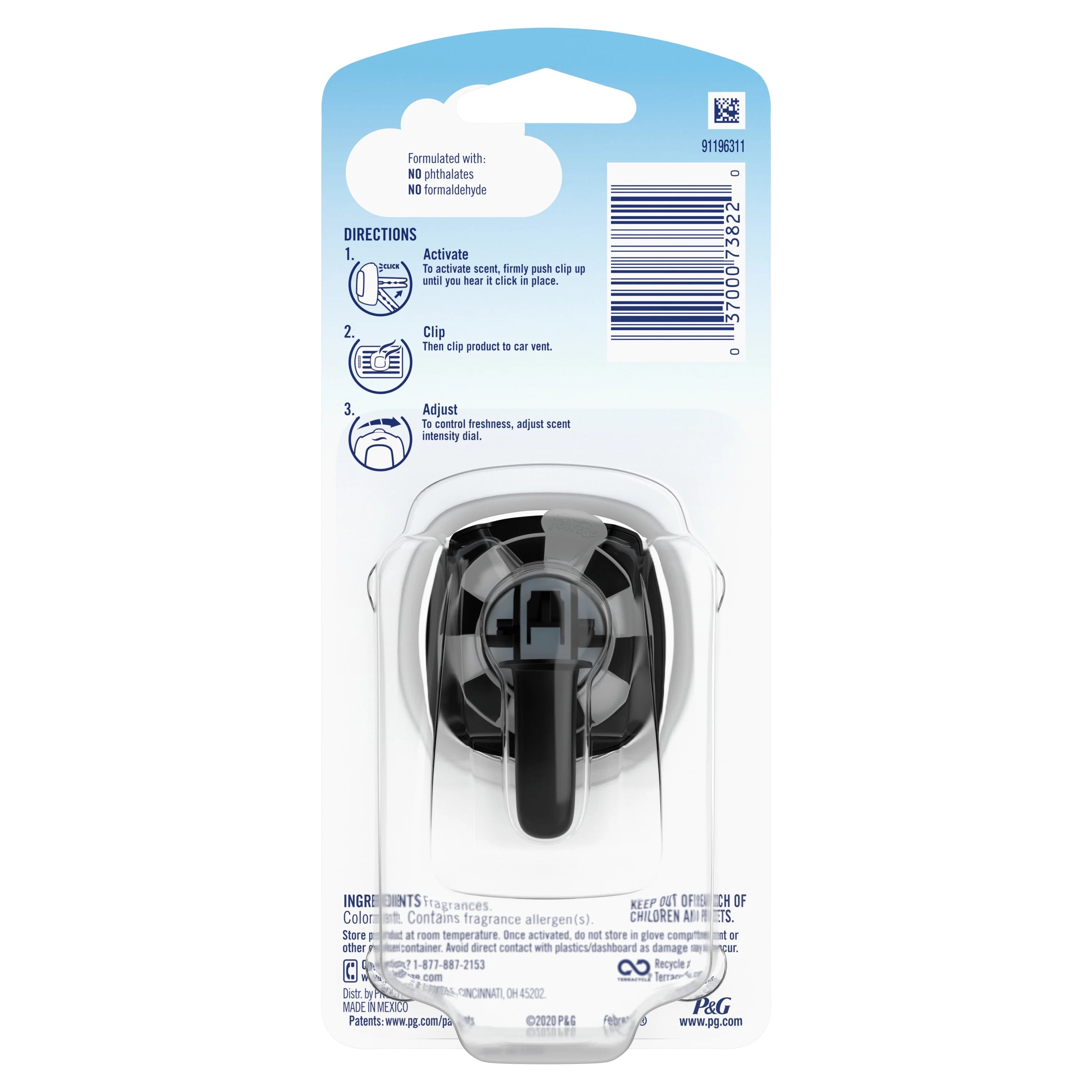 Febreze Unstopables Car Odor-Fighting Car Freshener Vent Clip Fresh, .07 fl oz. - View 2