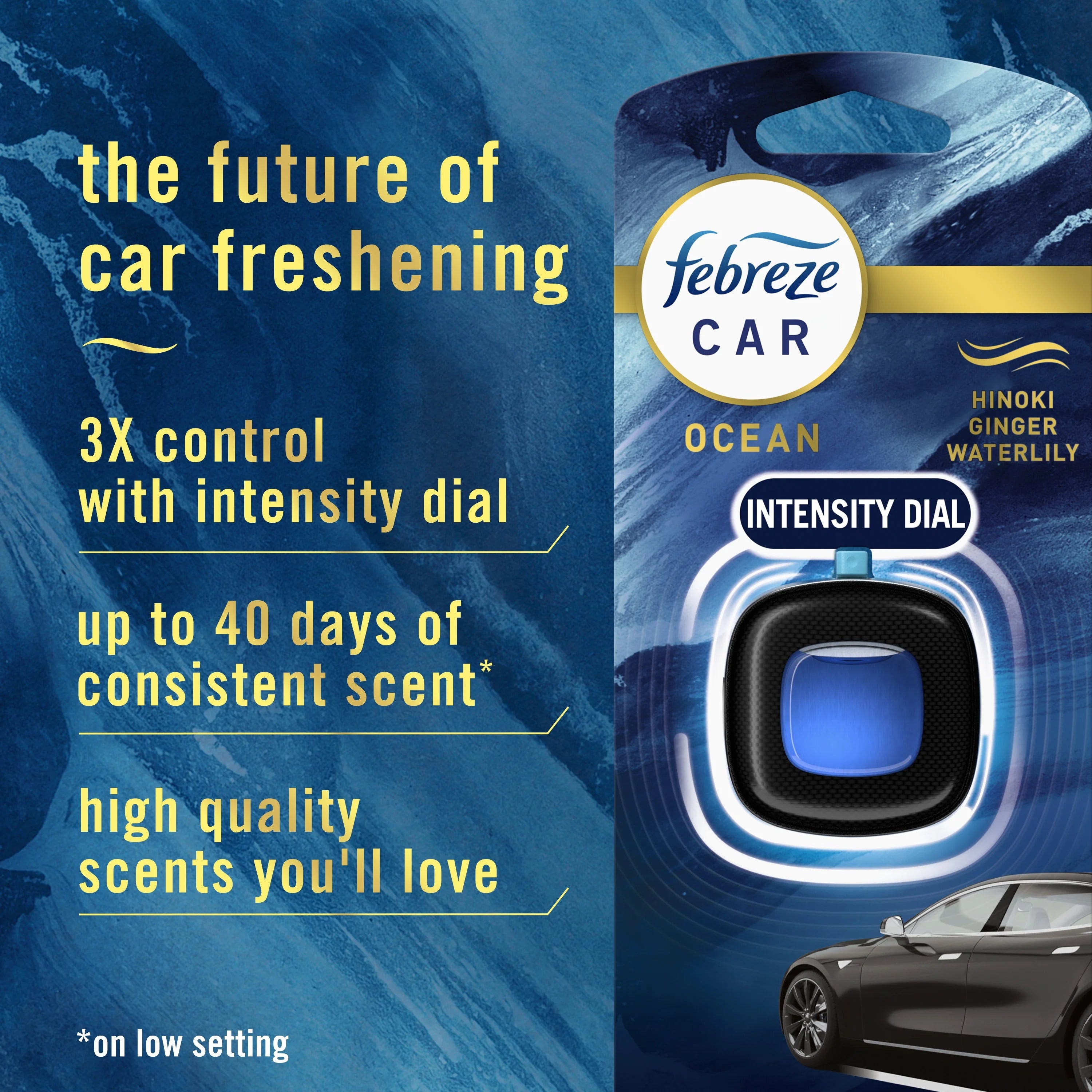 Febreze Car Air Freshener, Odor-Fighting Auto Car Vent Clip, Ocean, 2 Count - View 2