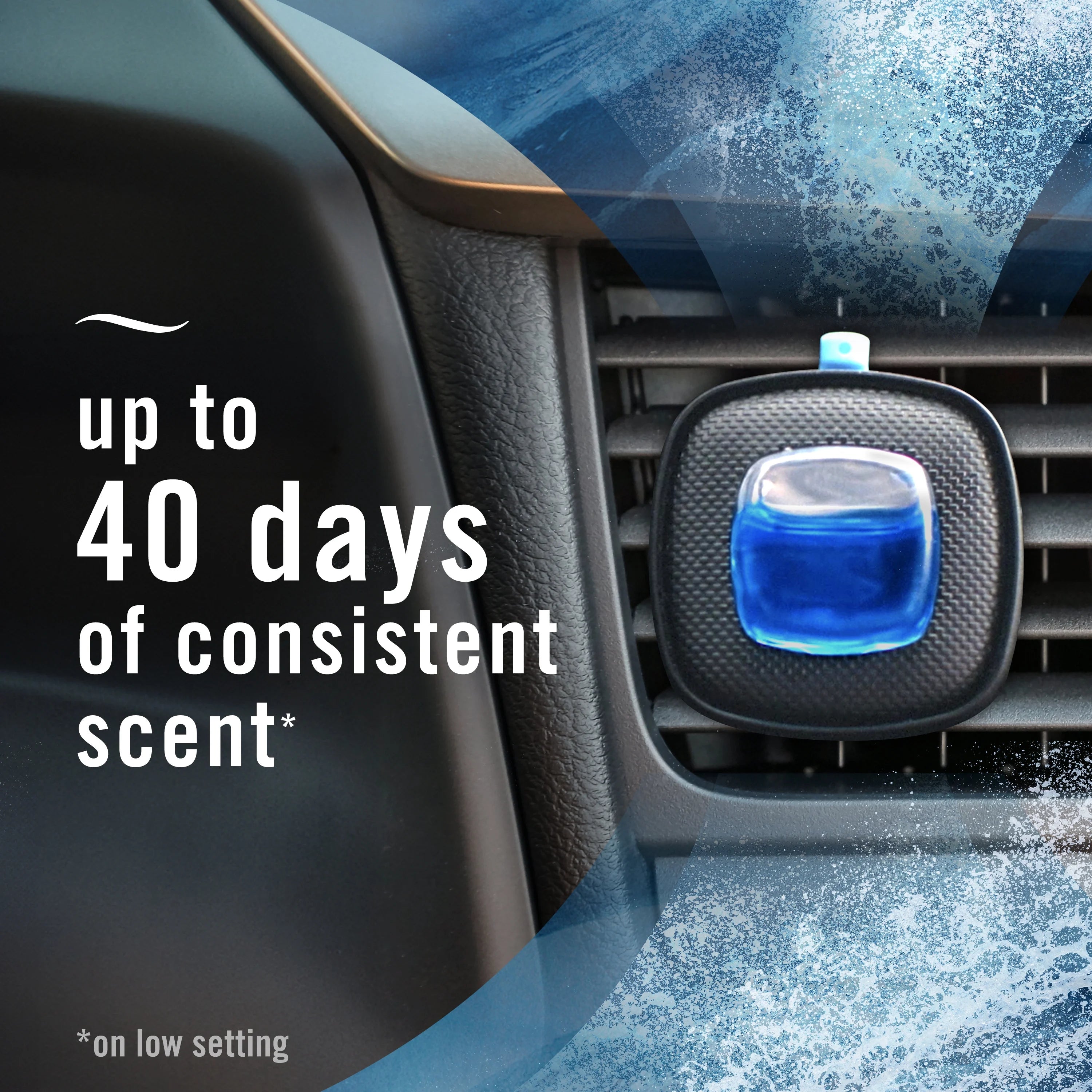 Febreze Car Air Freshener, Odor-Fighting Auto Car Vent Clip, Ocean, 2 Count - View 4
