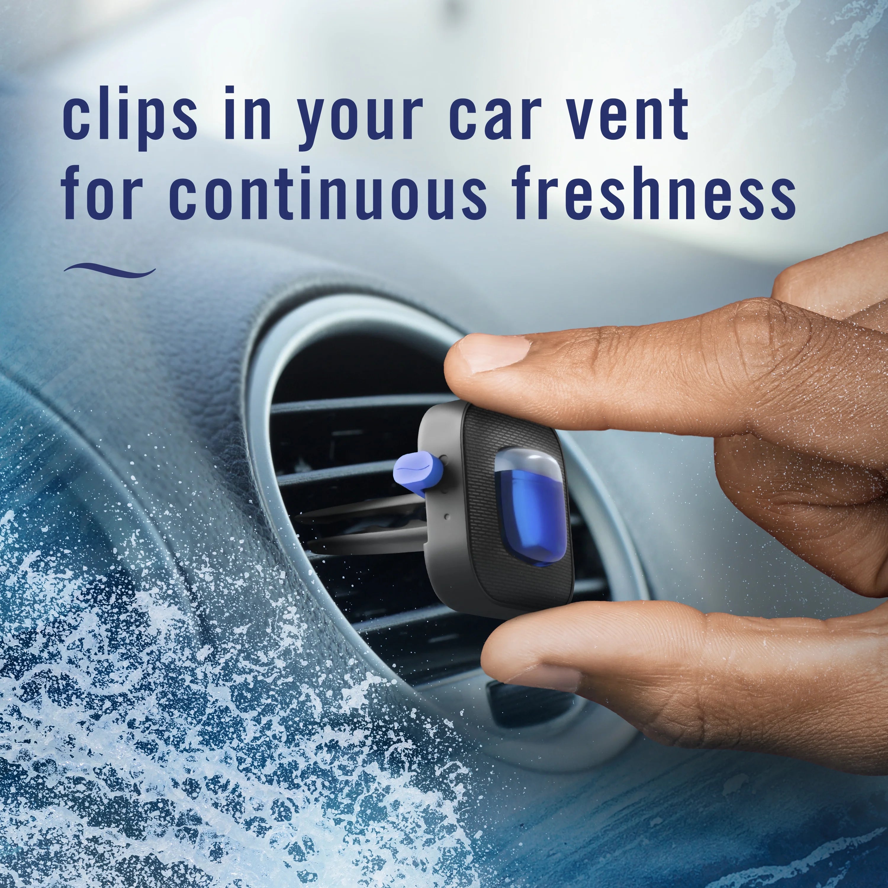Febreze Car Air Freshener, Odor-Fighting Auto Car Vent Clip, Ocean, 2 Count - View 5