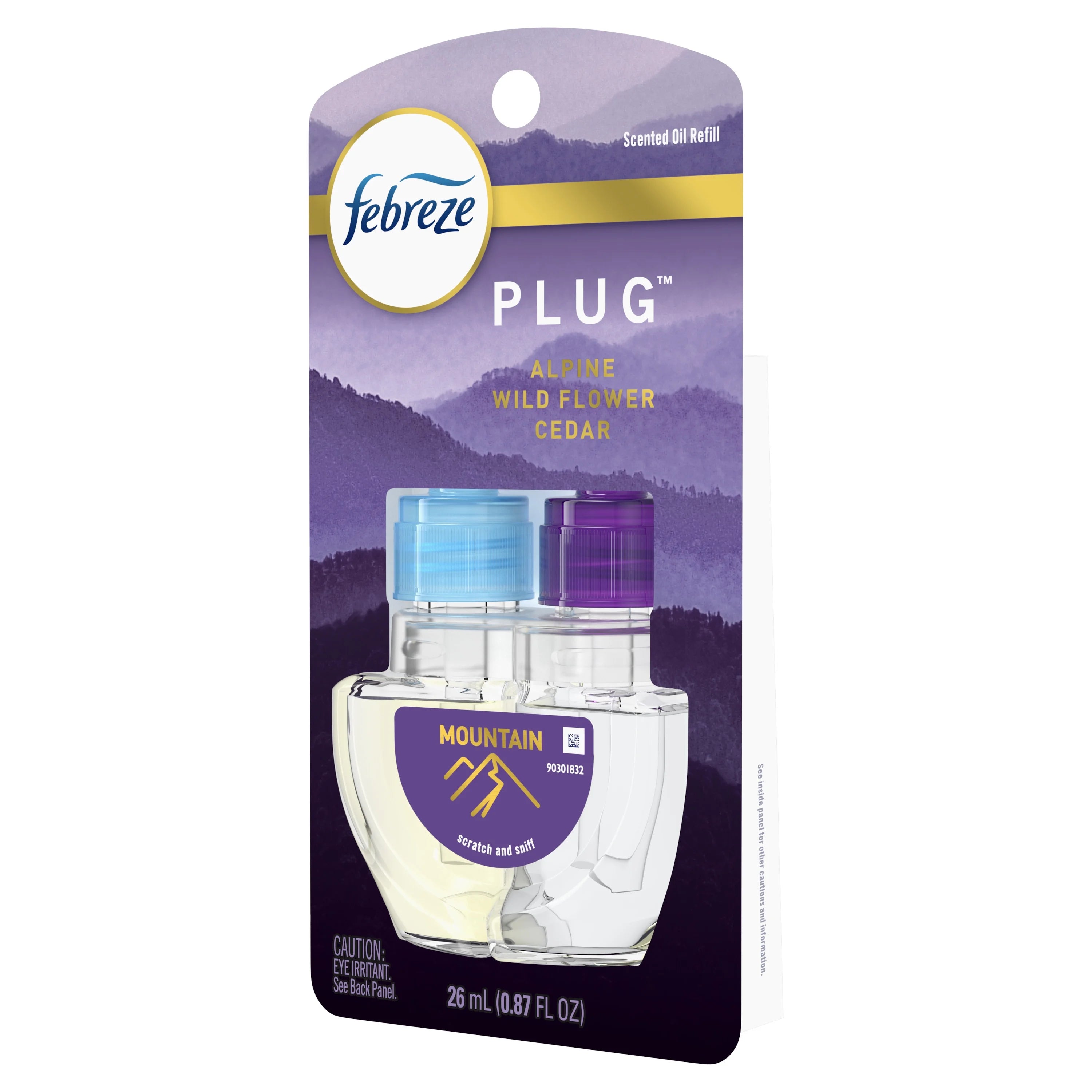Febreze Odor-Eliminating Plug Air Freshener Refill, Alpine Wildflower Cedar - View 2