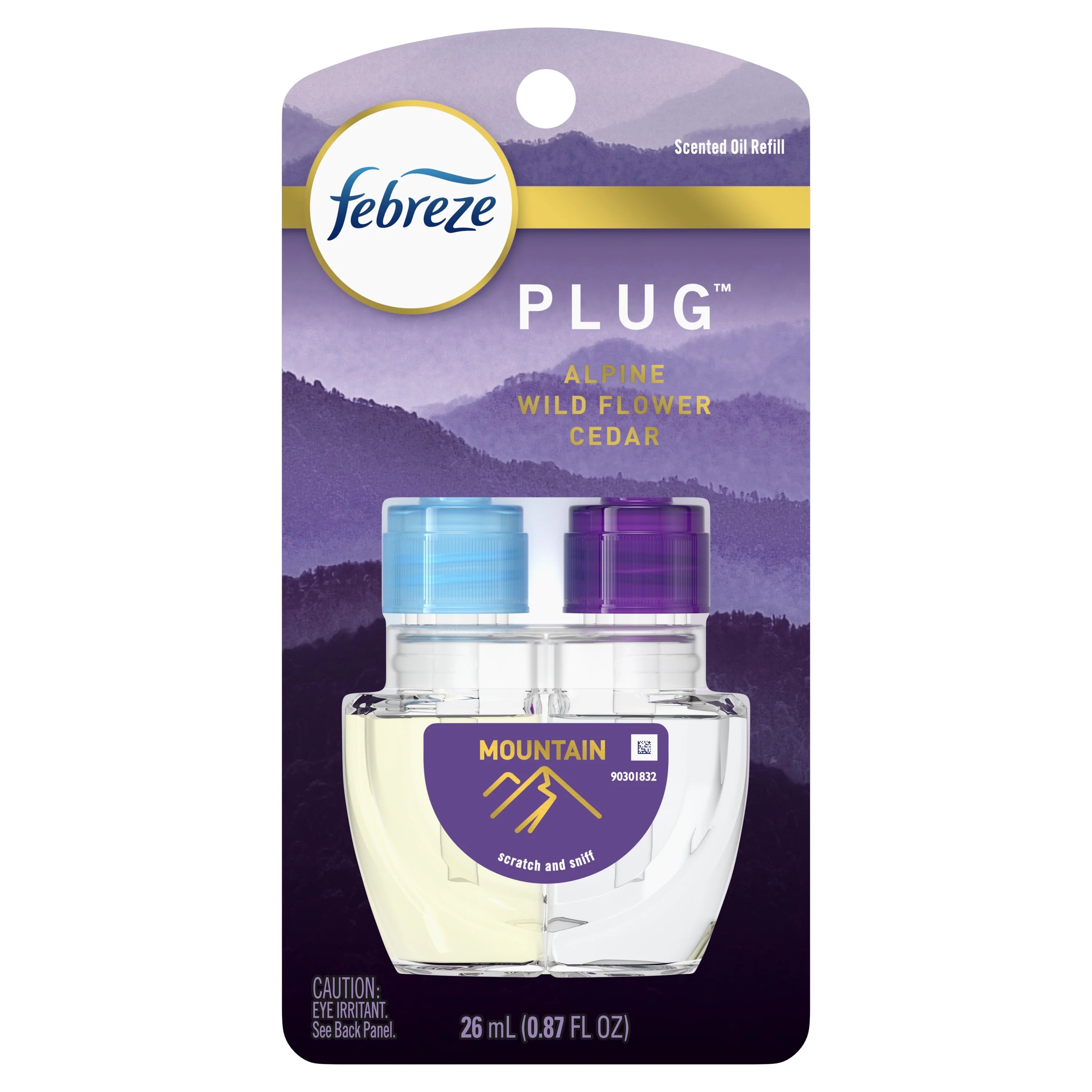 Febreze Odor-Eliminating Plug Air Freshener Refill, Alpine Wildflower Cedar - View 3