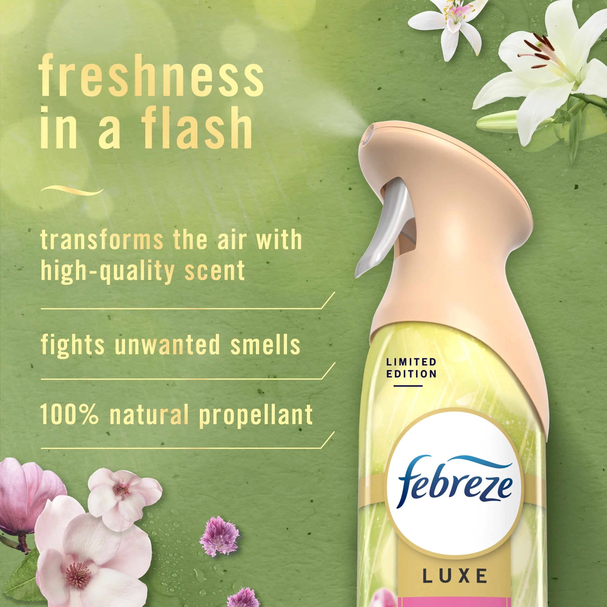 Febreze Air Freshener Spray, Odor-Fighting Room Spray, Morning Spring Showers - View 2
