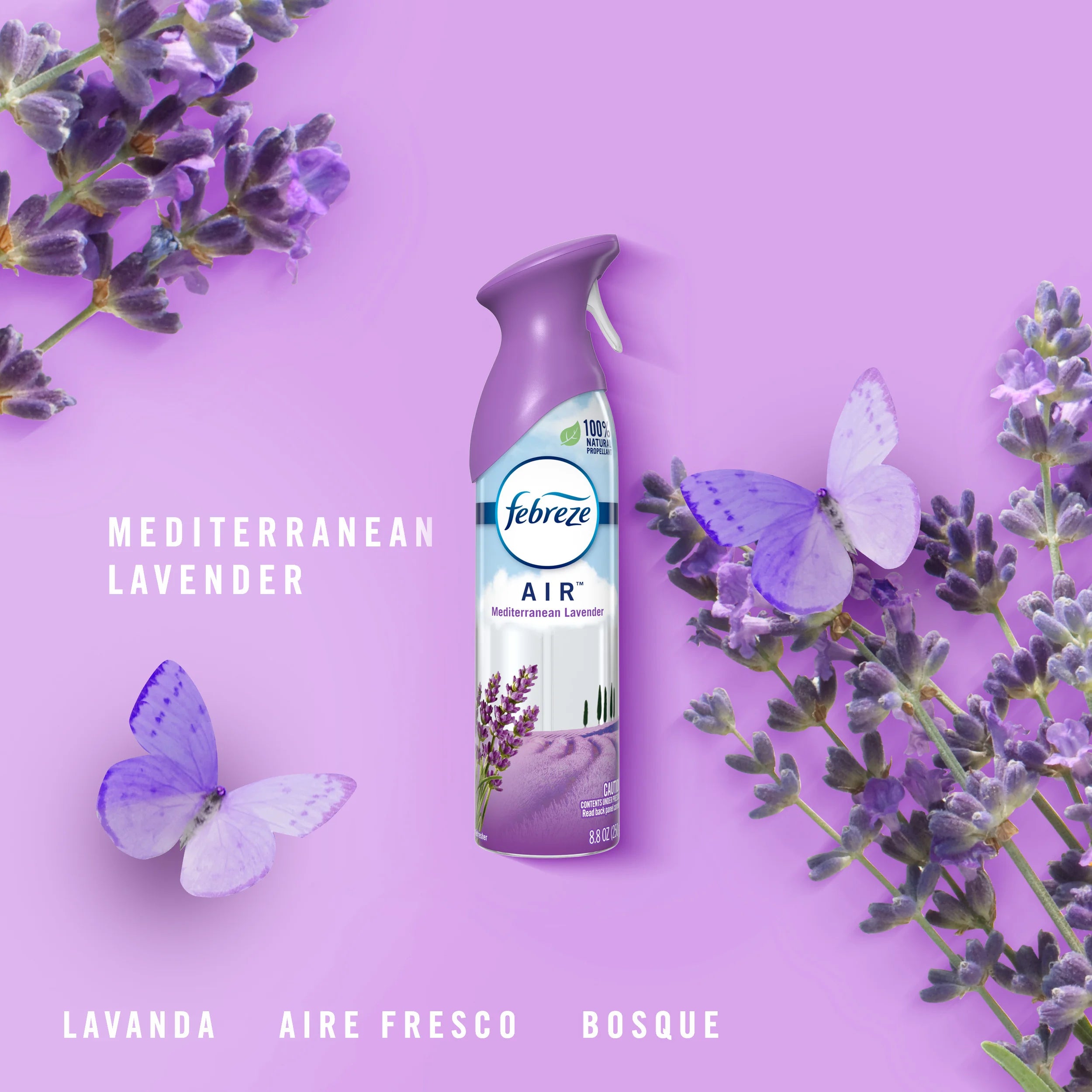 Febreze Air Freshener Spray, Odor-Fighting Room Spray, Mediterranean Lavender, - View 2
