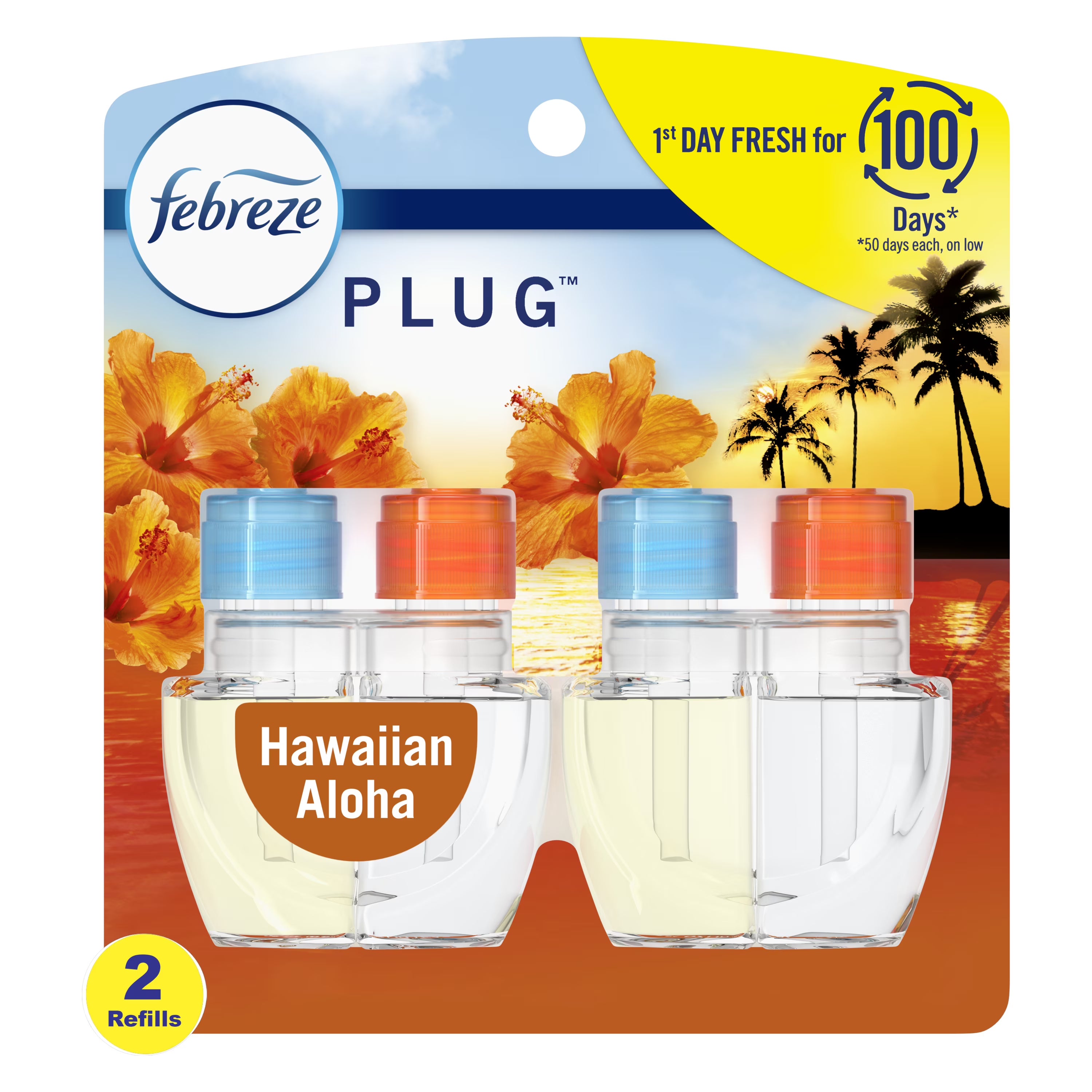 Febreze Plug In Air Freshener, Odor-Fighting Scented Oil Refill, Hawaiian