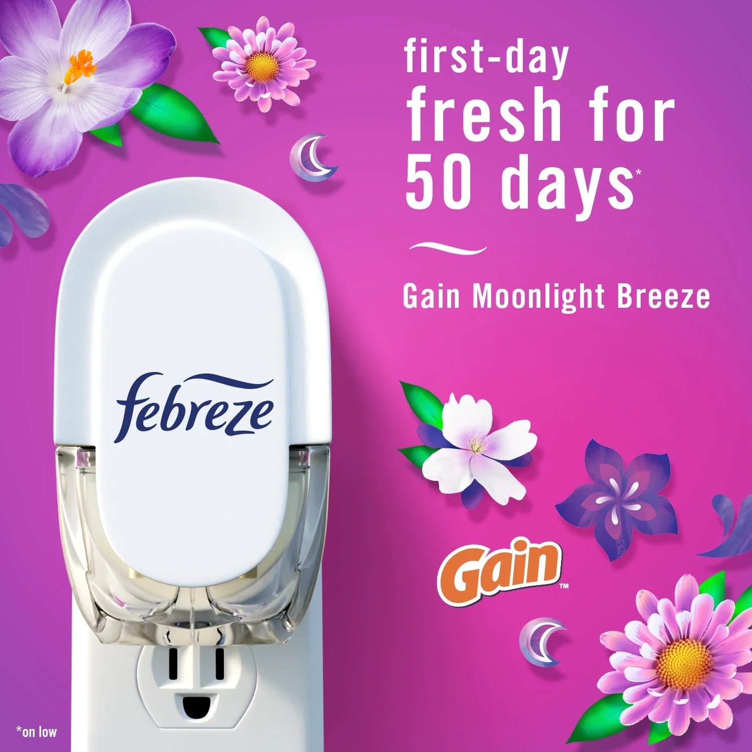 Febreze Plug In Air Freshener, Odor-Fighting Scented Oil Refill, Gain Moonlight - View 6