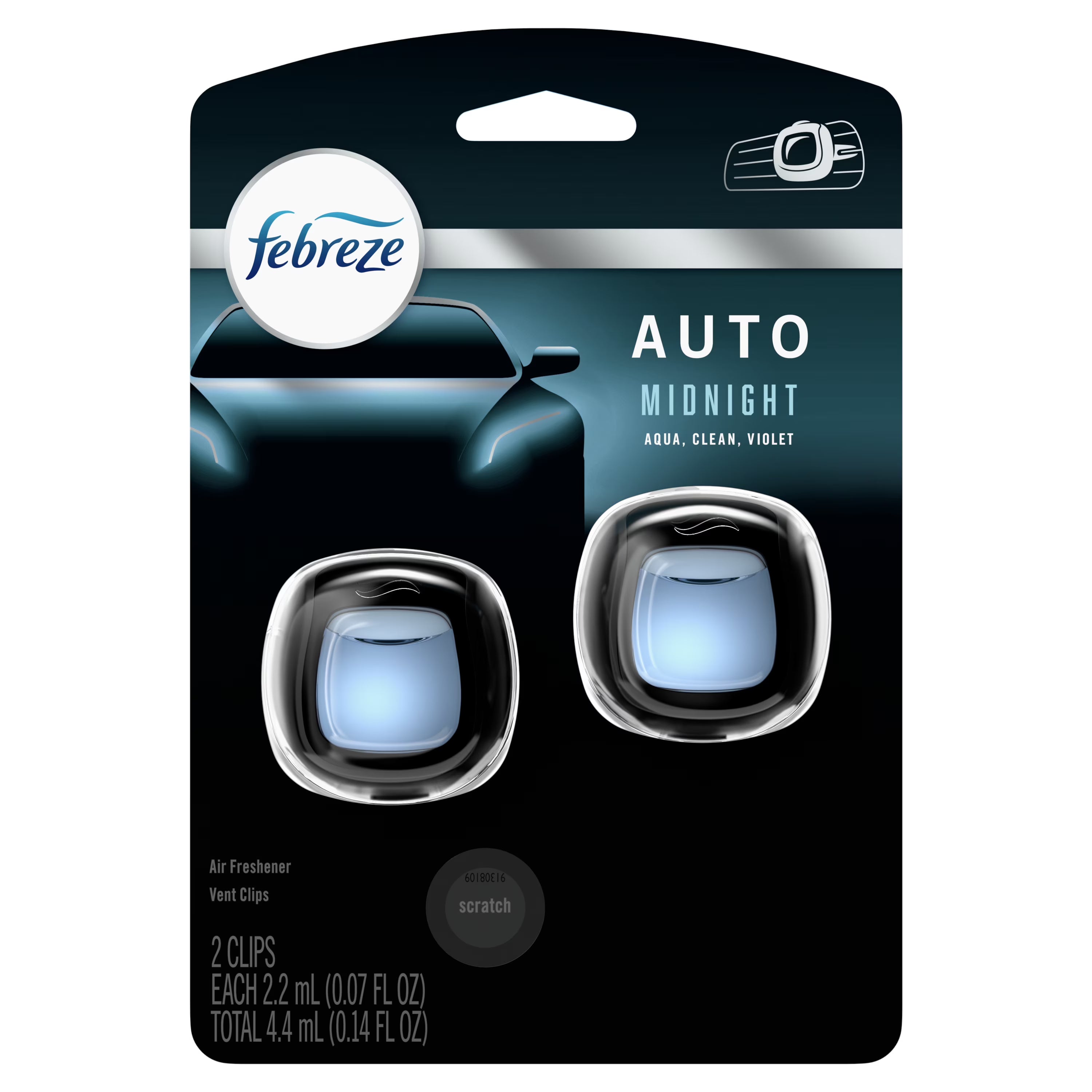 Febreze Auto Odor-Eliminating Car Freshener Vent Clip Lush, .07 oz, 2 Pack - View 2