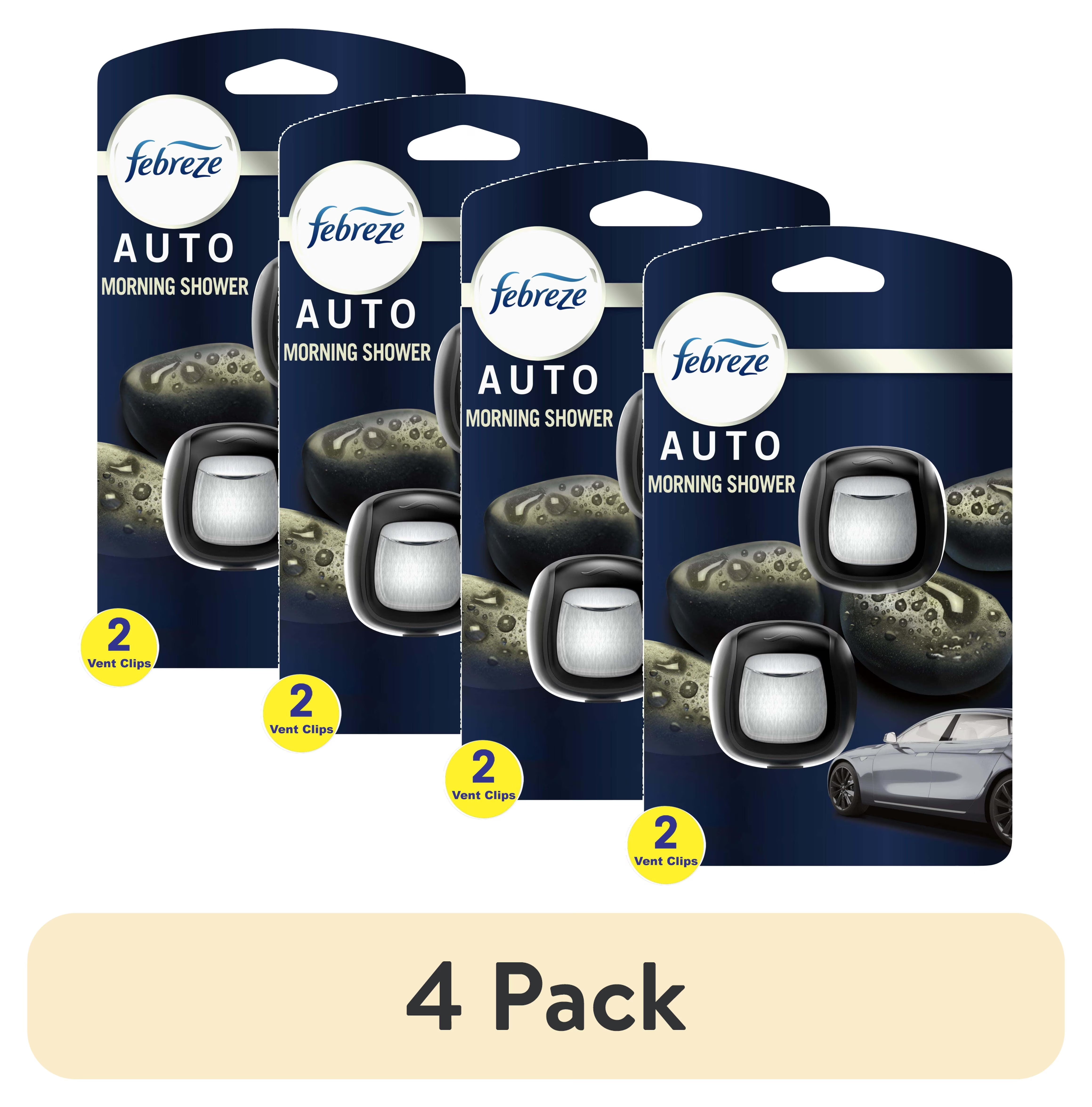 Febreze AUTO Car Air Freshener, Odor-Fighting Car Vent Clip, Morning Shower, 2 - View 3