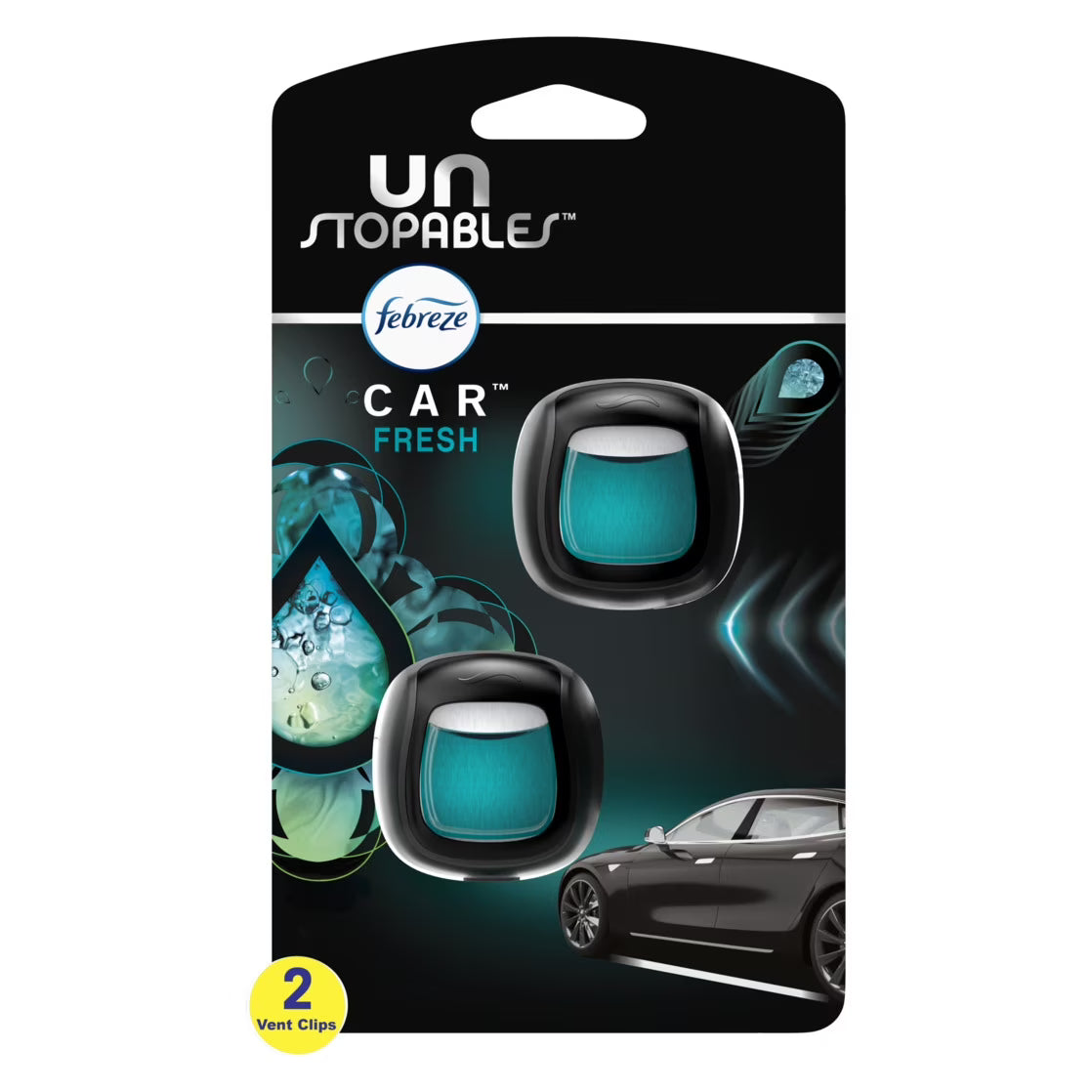 Febreze Unstopables Car Odor-Fighting Car Freshener Vent Clip Fresh Scent, .07
