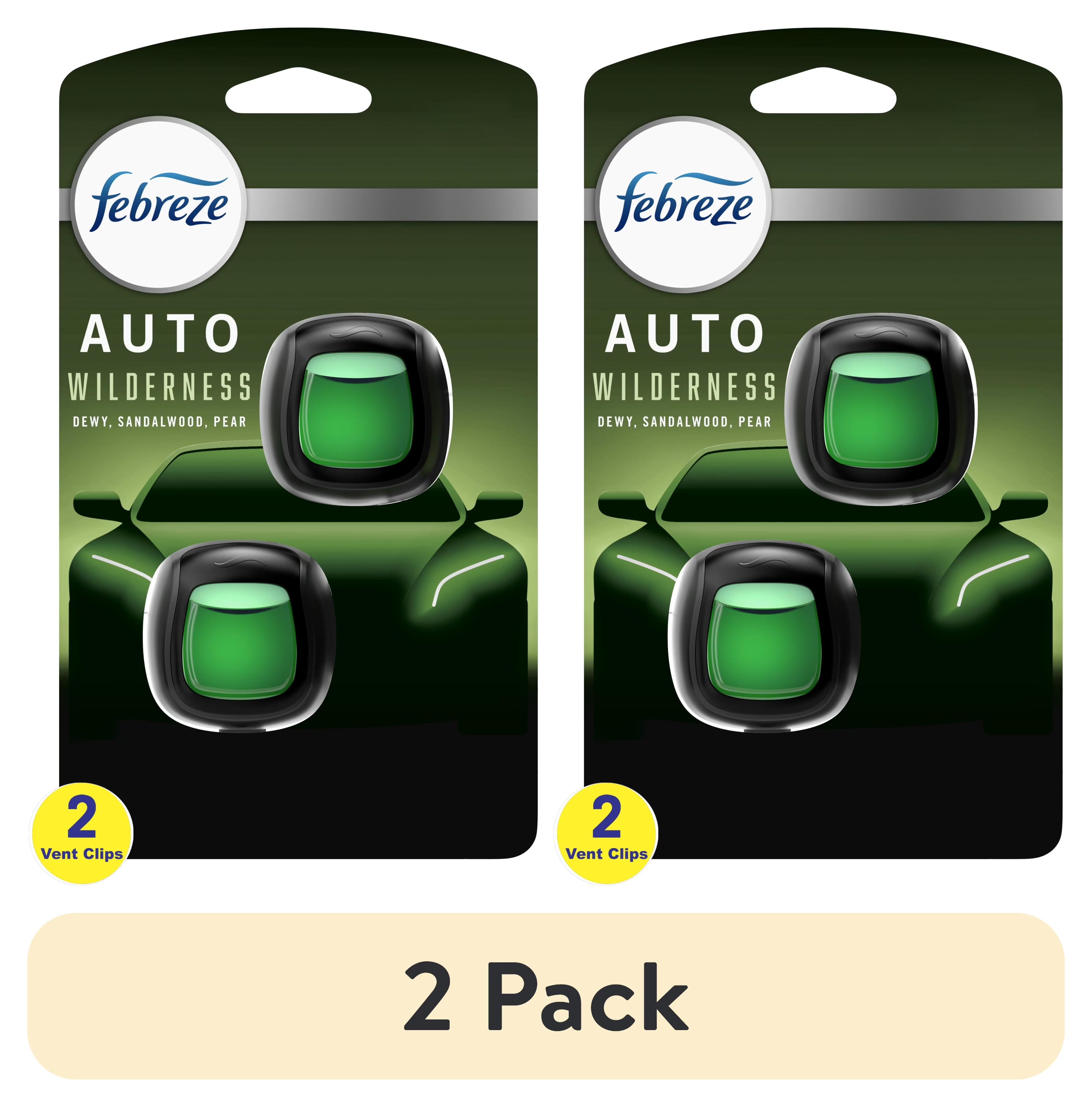 Febreze AUTO Car Air Freshener, Odor-Fighting Car Vent Clip, Wilderness, 2 Count - View 2