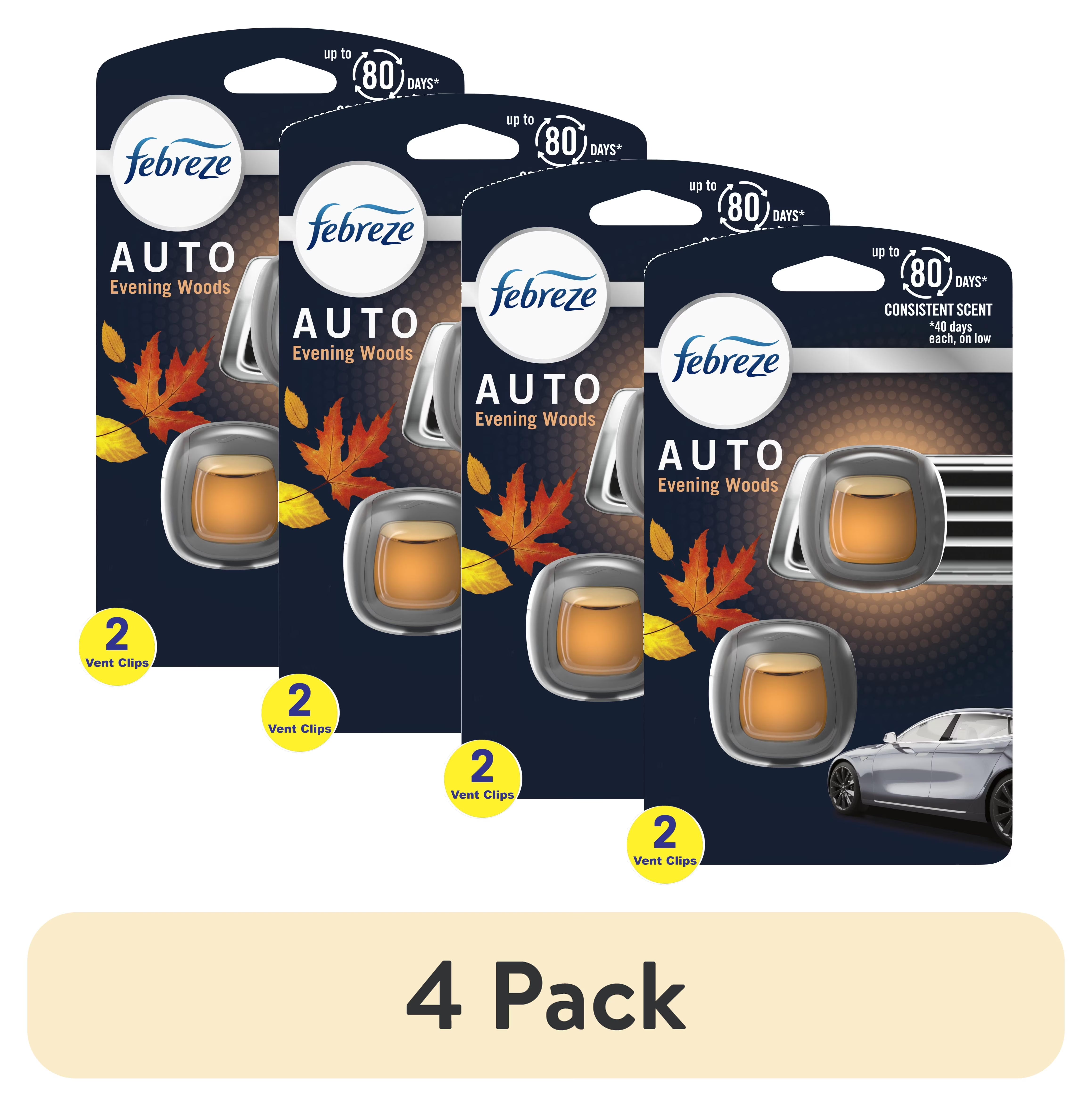 Febreze AUTO Car Air Freshener, Odor-Fighting Car Vent Clip, Evening Woods, 2 - View 3
