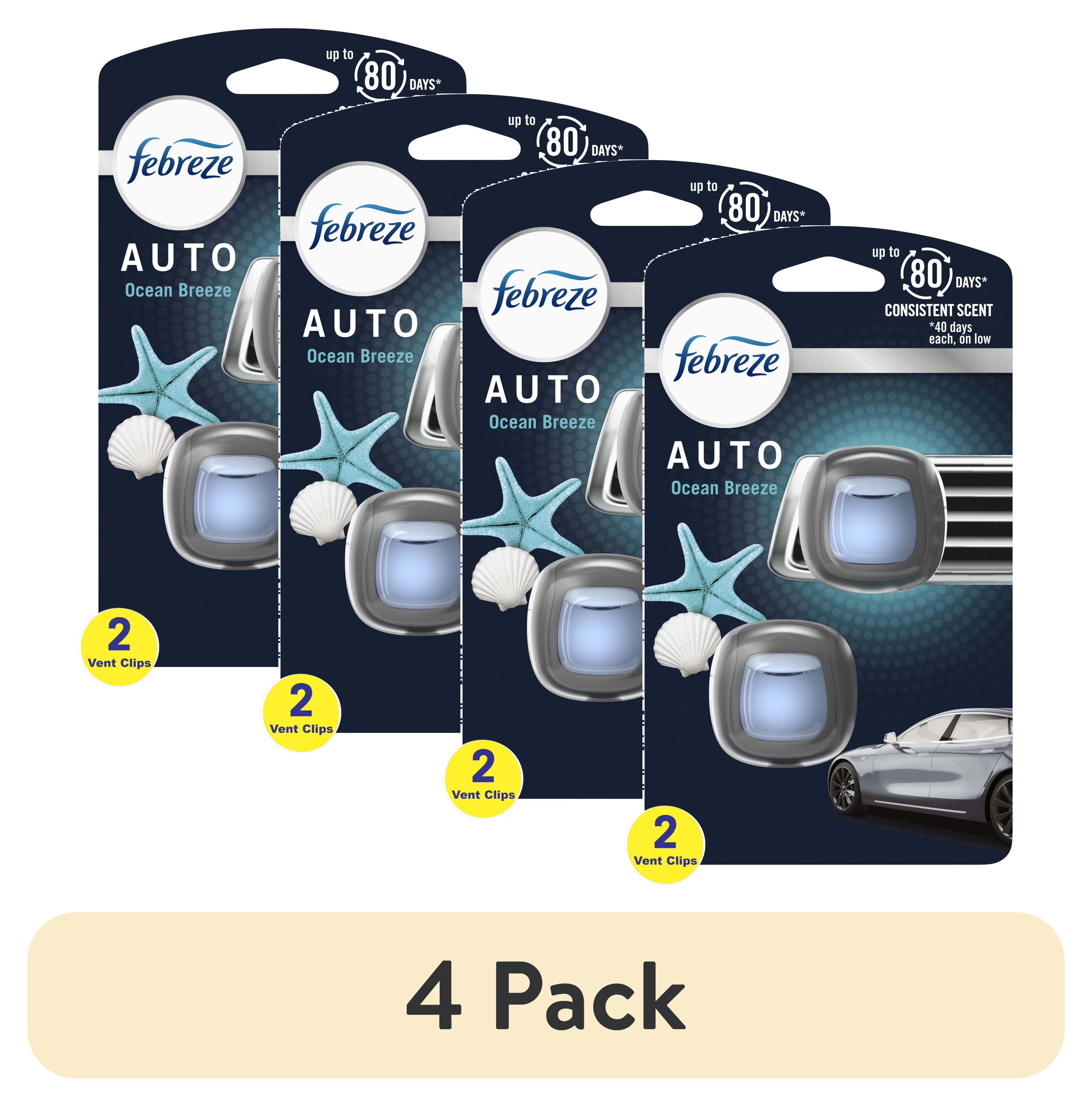 Febreze AUTO Car Air Freshener, Odor-Fighting Car Vent Clip, Ocean Breeze, 2 - View 3