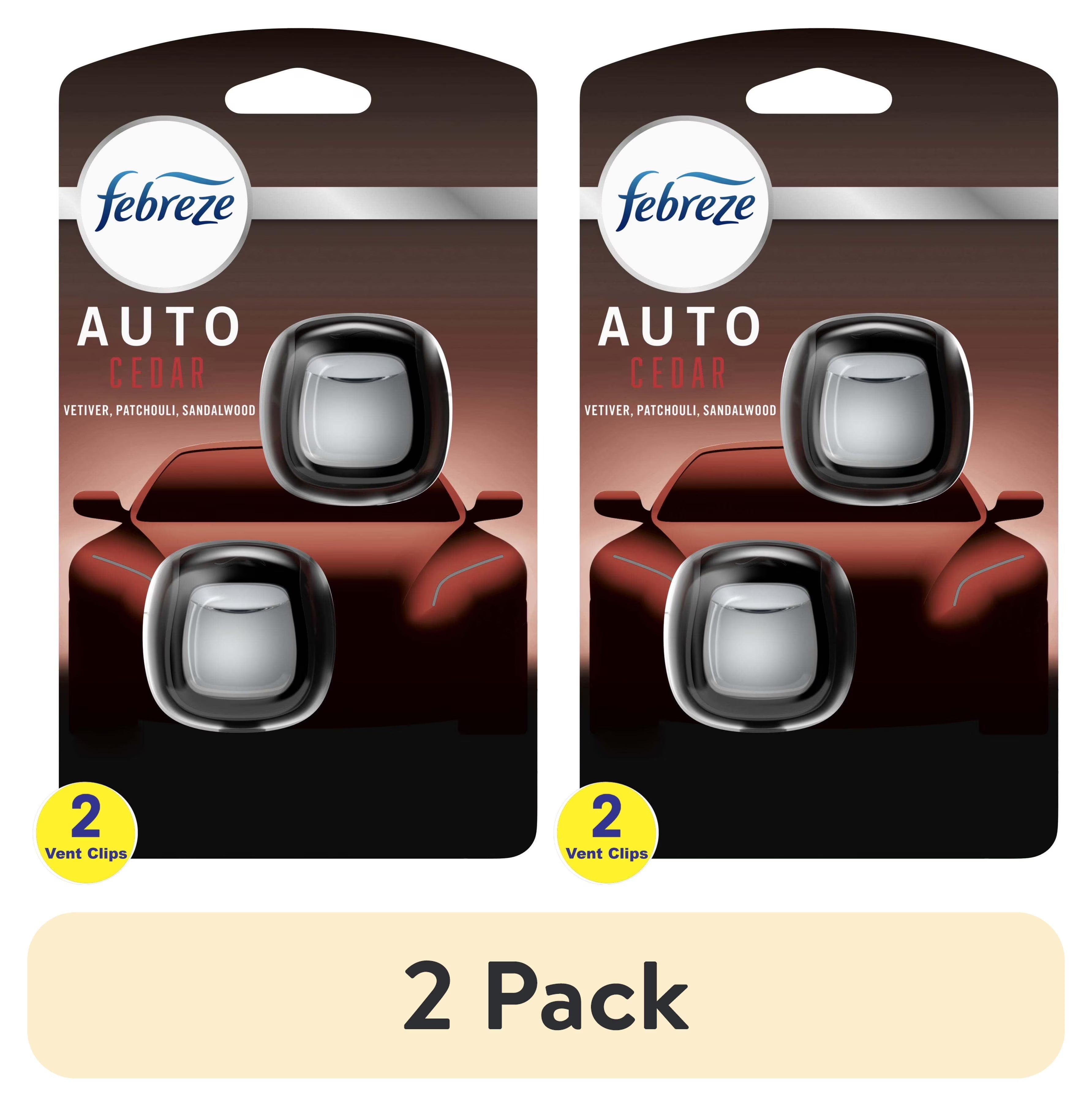 Febreze AUTO Car Air Freshener, Odor-Fighting Car Vent Clip, Cedar, 2 Count - View 2