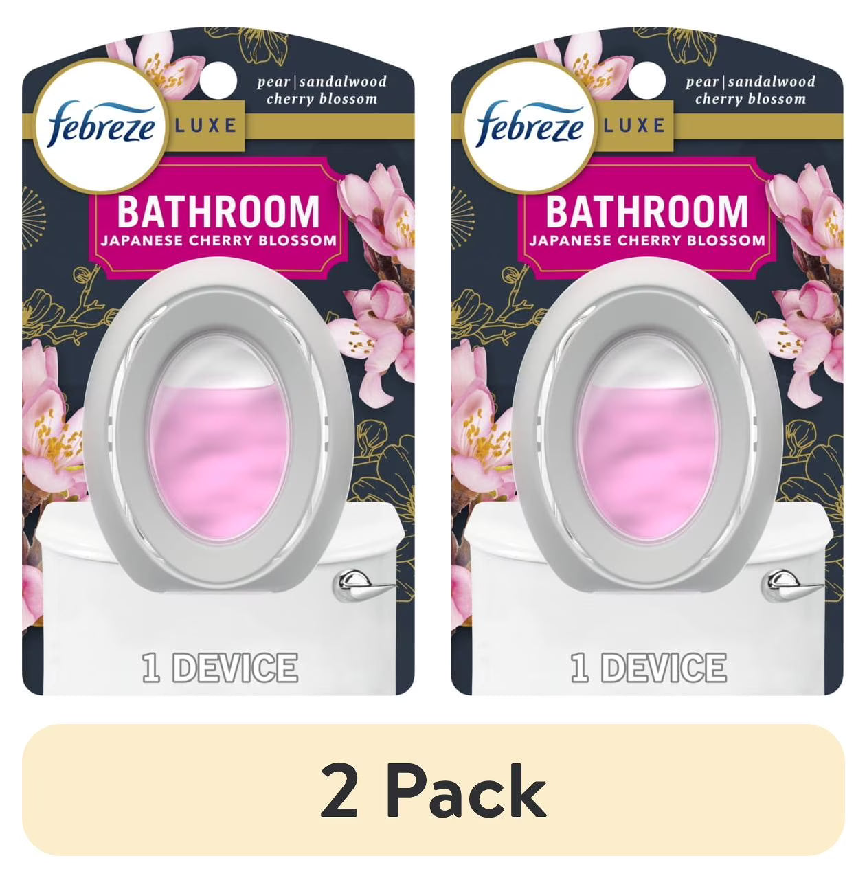 (2 pack) Febreze Bathroom Air Freshener, Odor-Fighting, Japanese Cherry Blossom