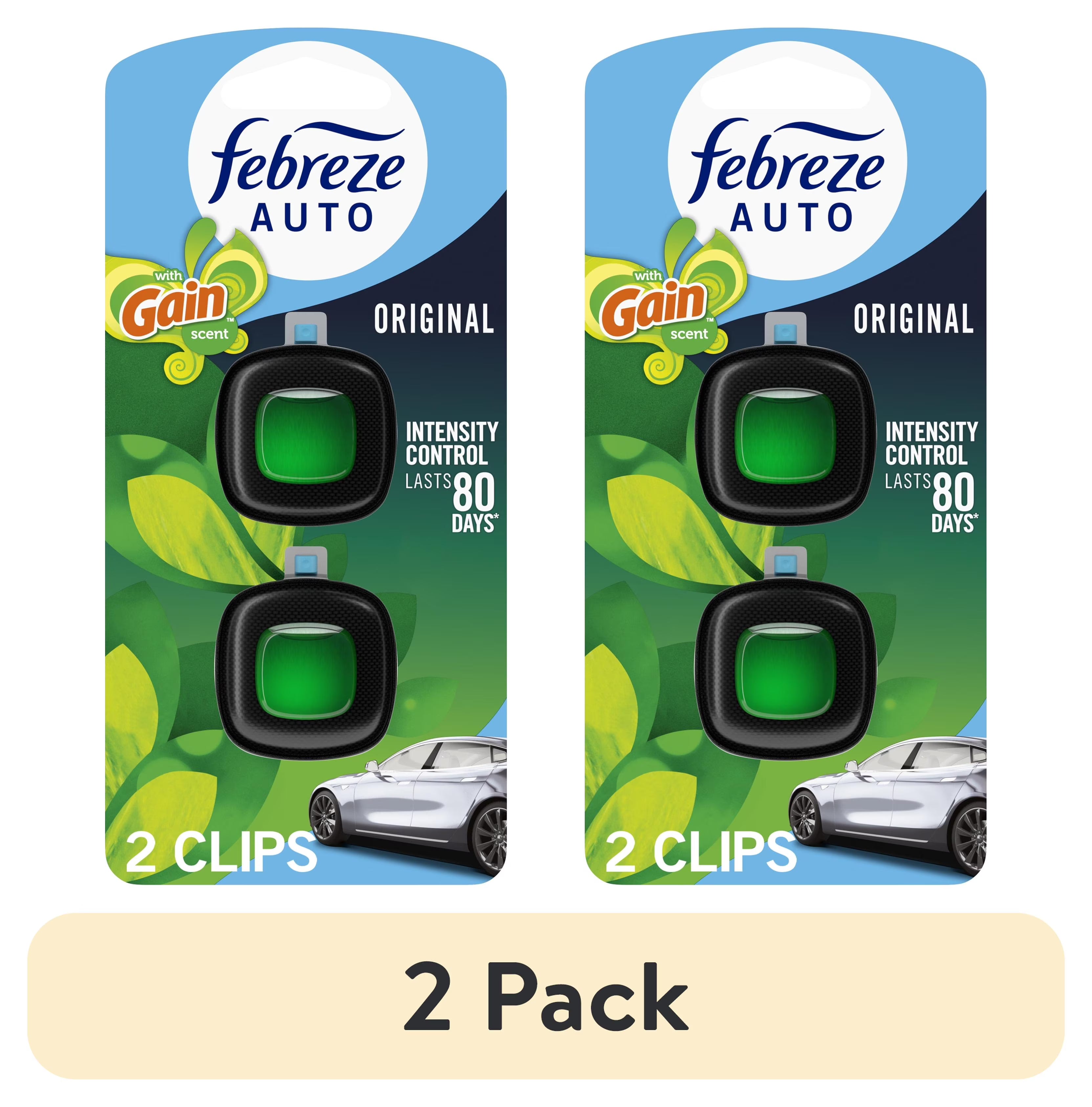 Febreze AUTO Car Air Freshener, Odor-Fighting Car Vent Clip, Gain Original, 2 - View 2