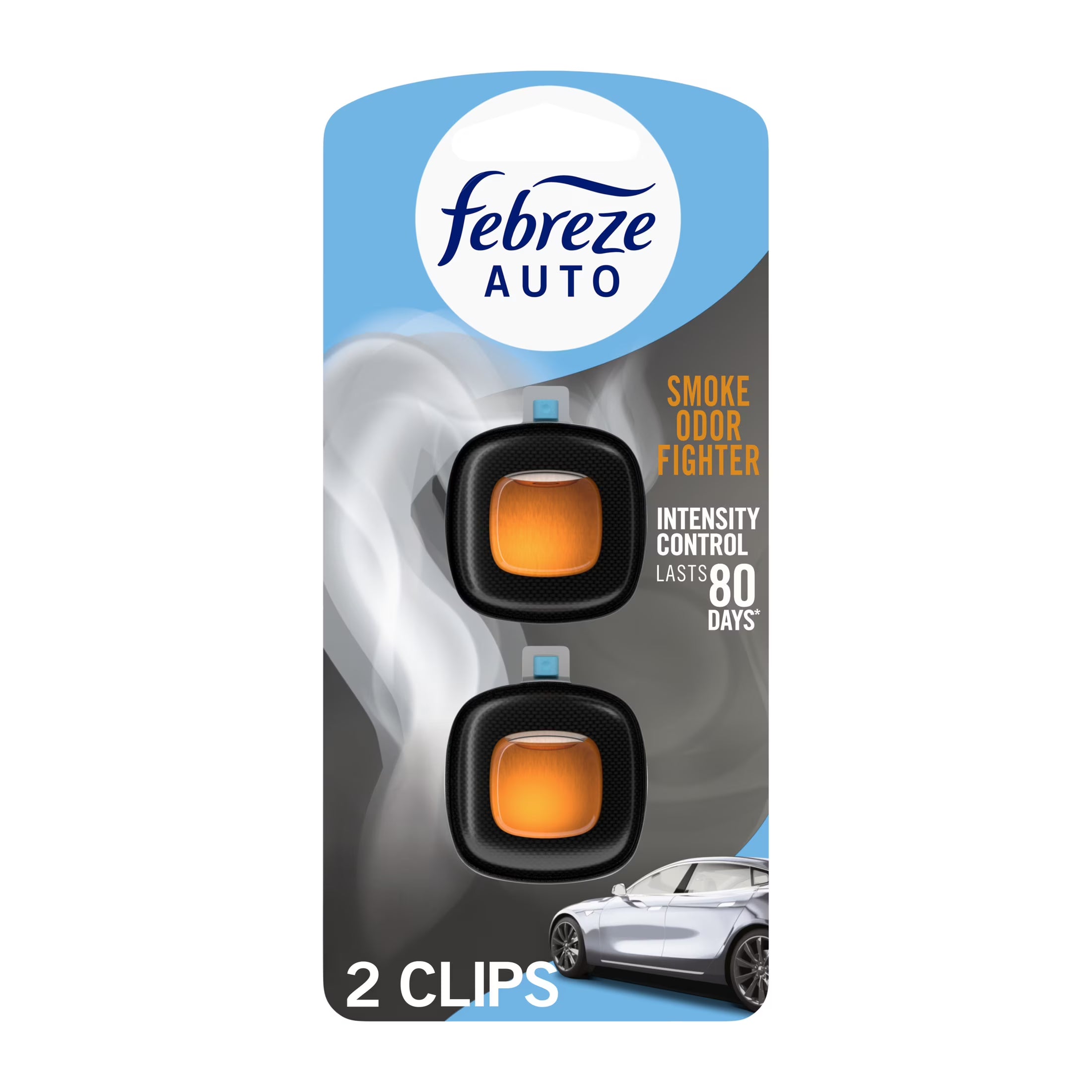 Febreze AUTO Car Air Freshener, Odor-Fighting Car Vent Clip, Smoke Odor