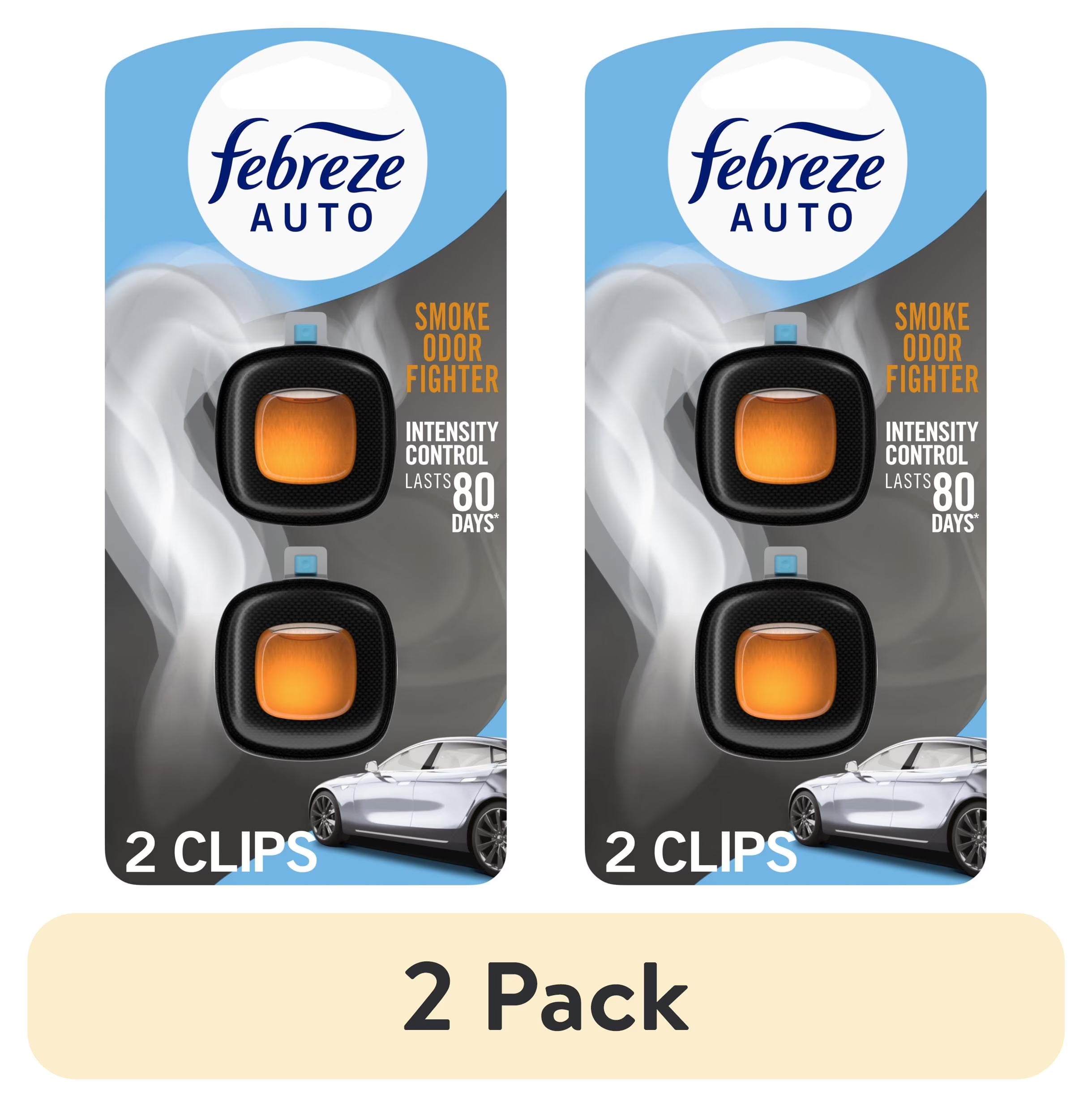 Febreze AUTO Car Air Freshener, Odor-Fighting Car Vent Clip, Smoke Odor - View 2