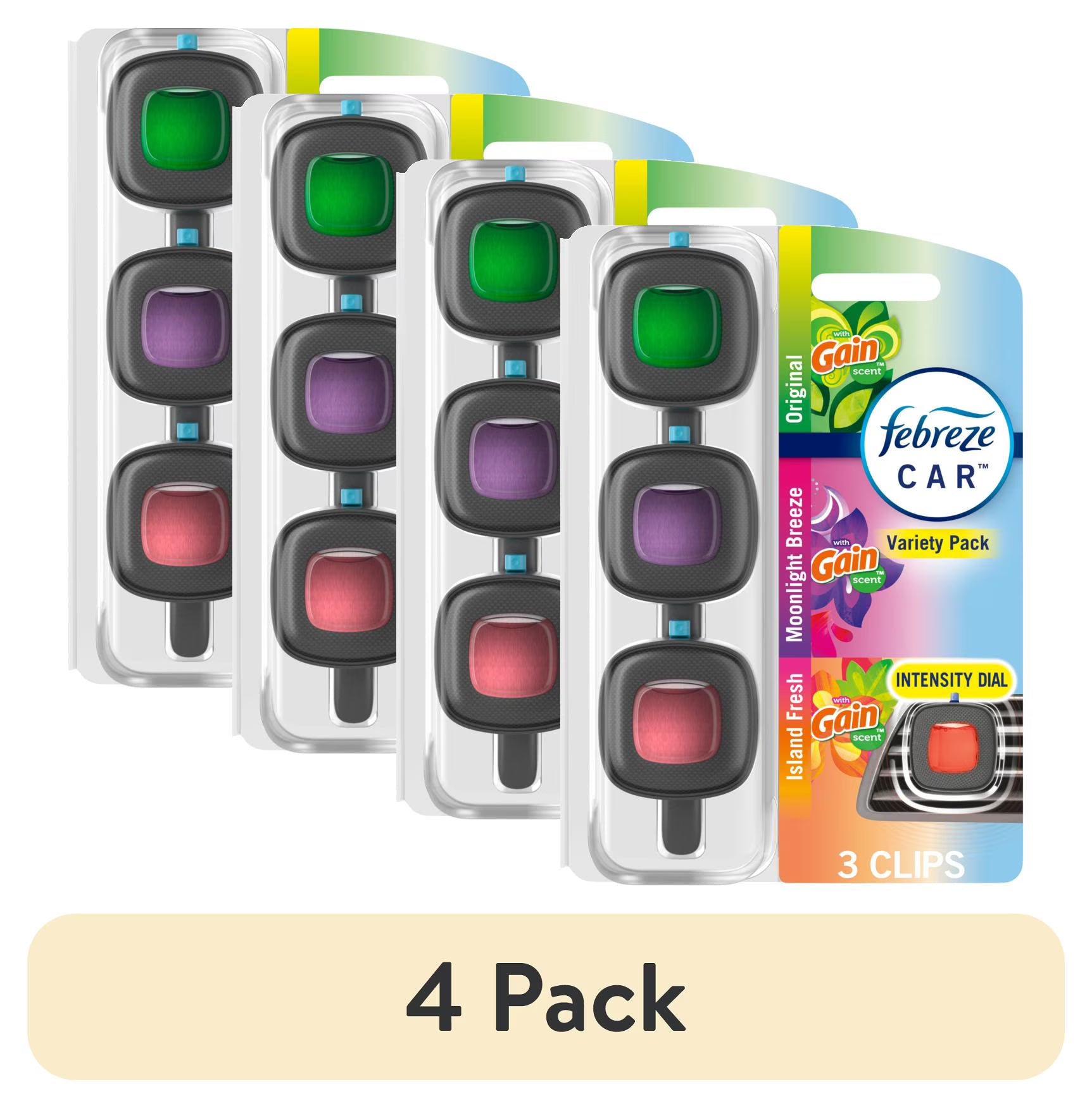 Febreze Car Air Freshener Vent Clip Gain Scents Variety Pack, .06 oz. Car Vent - View 2