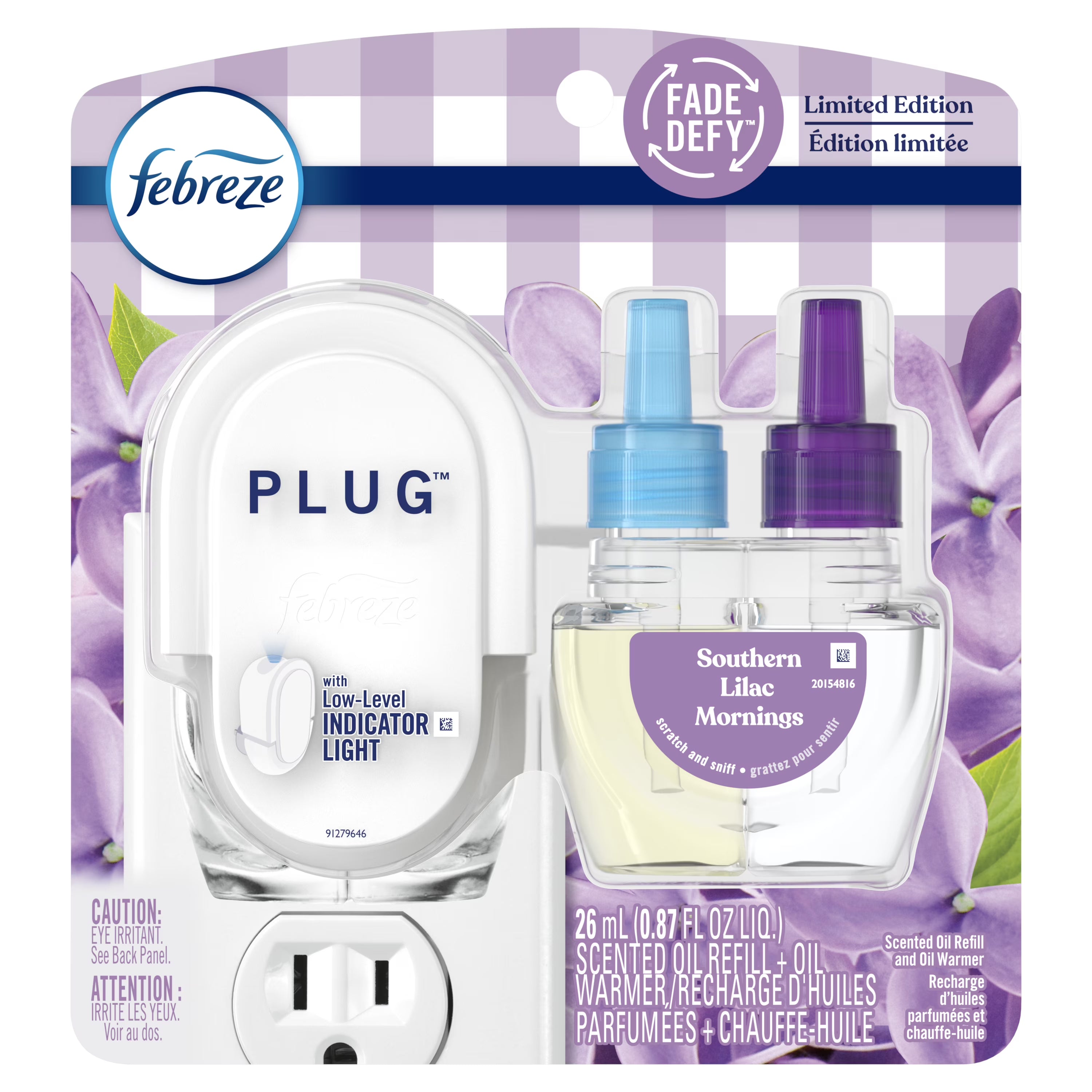 Febreze Plug In Air Freshener, Odor-Fighting Scented Oil Refill, Southern Lilac