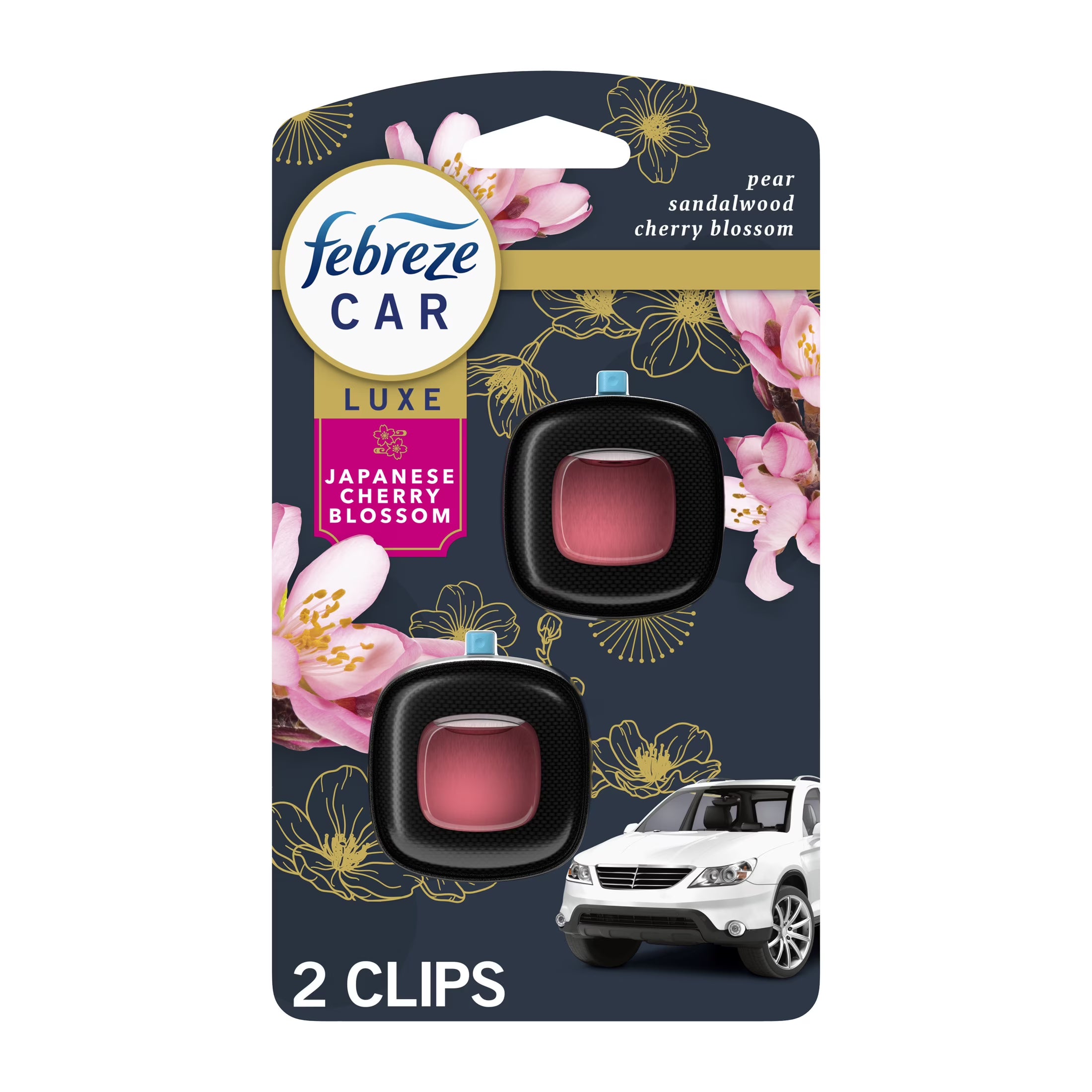 Febreze Car Air Freshener, Odor-Fighting Auto Vent Clip, Japanese Cherry
