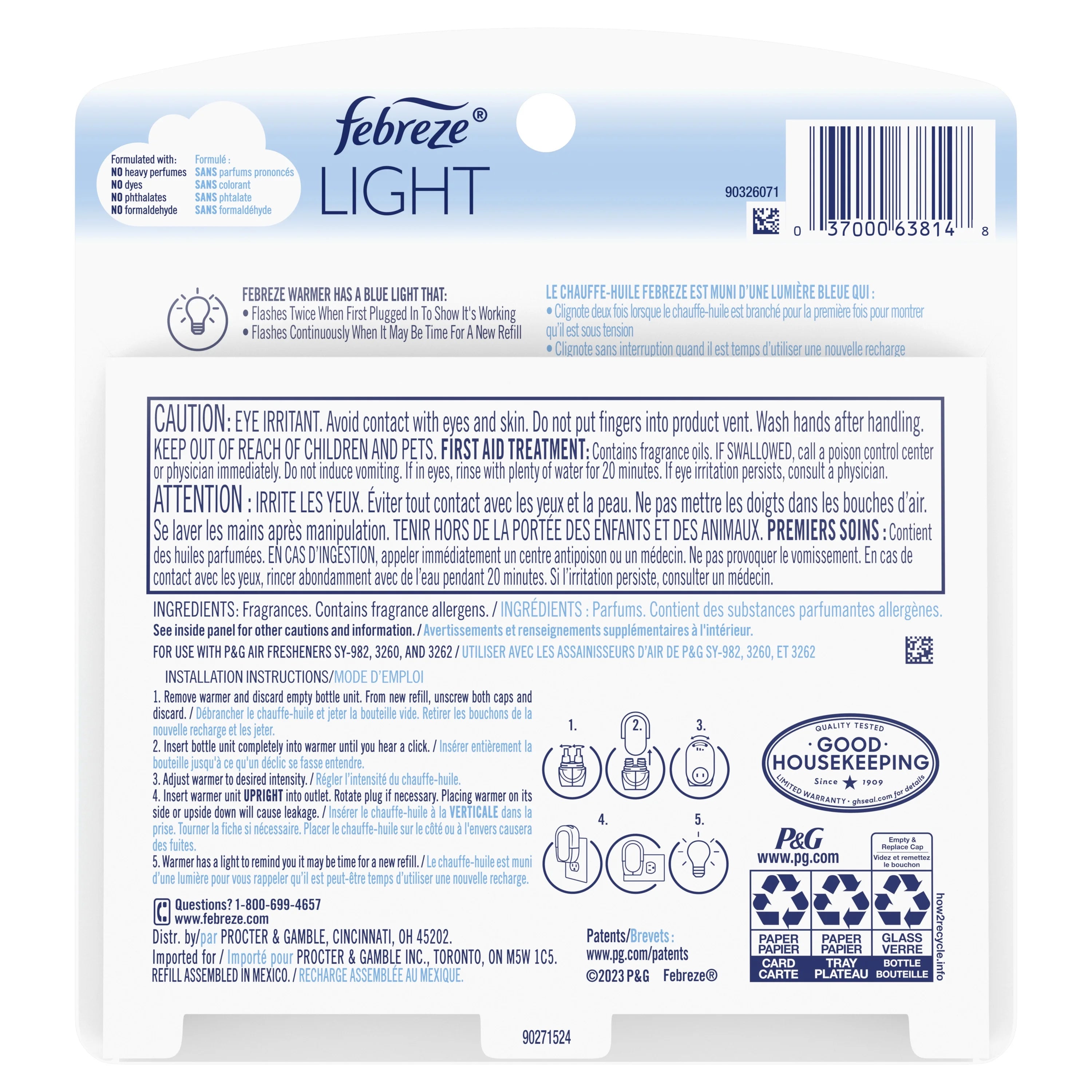 Febreze Plug In Air Freshener, Odor-Fighting Scented Oil Refill, Light Bamboo - View 5