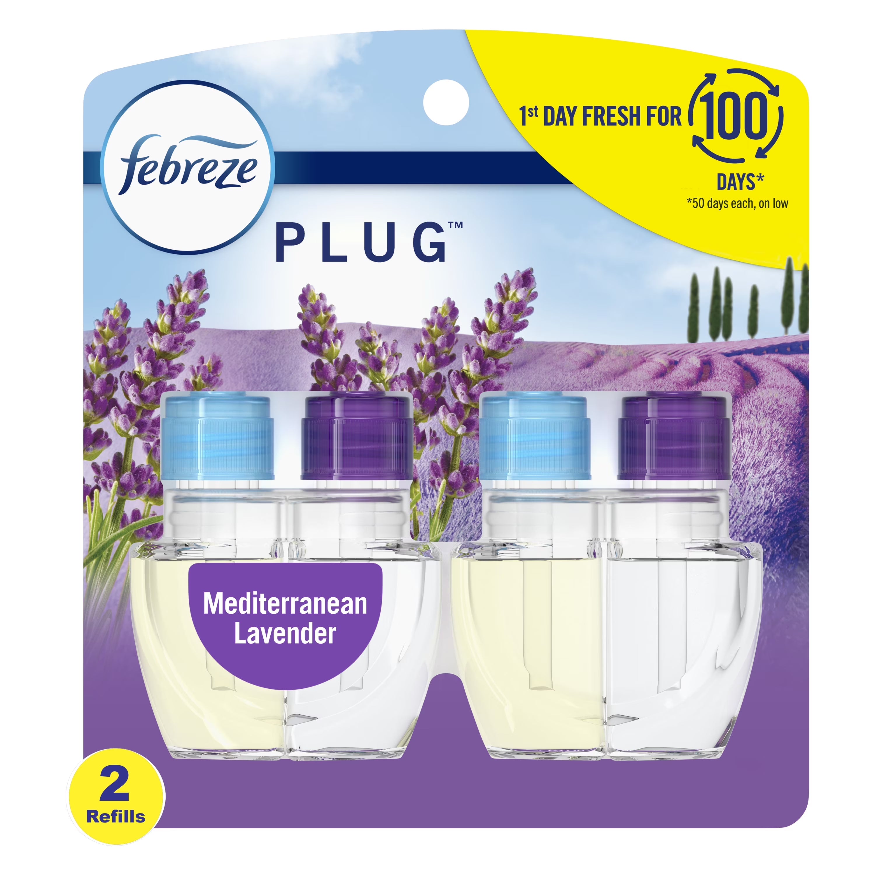 Febreze Plug In Air Freshener, Odor-Fighting Scented Oil Refill, Mediterranean
