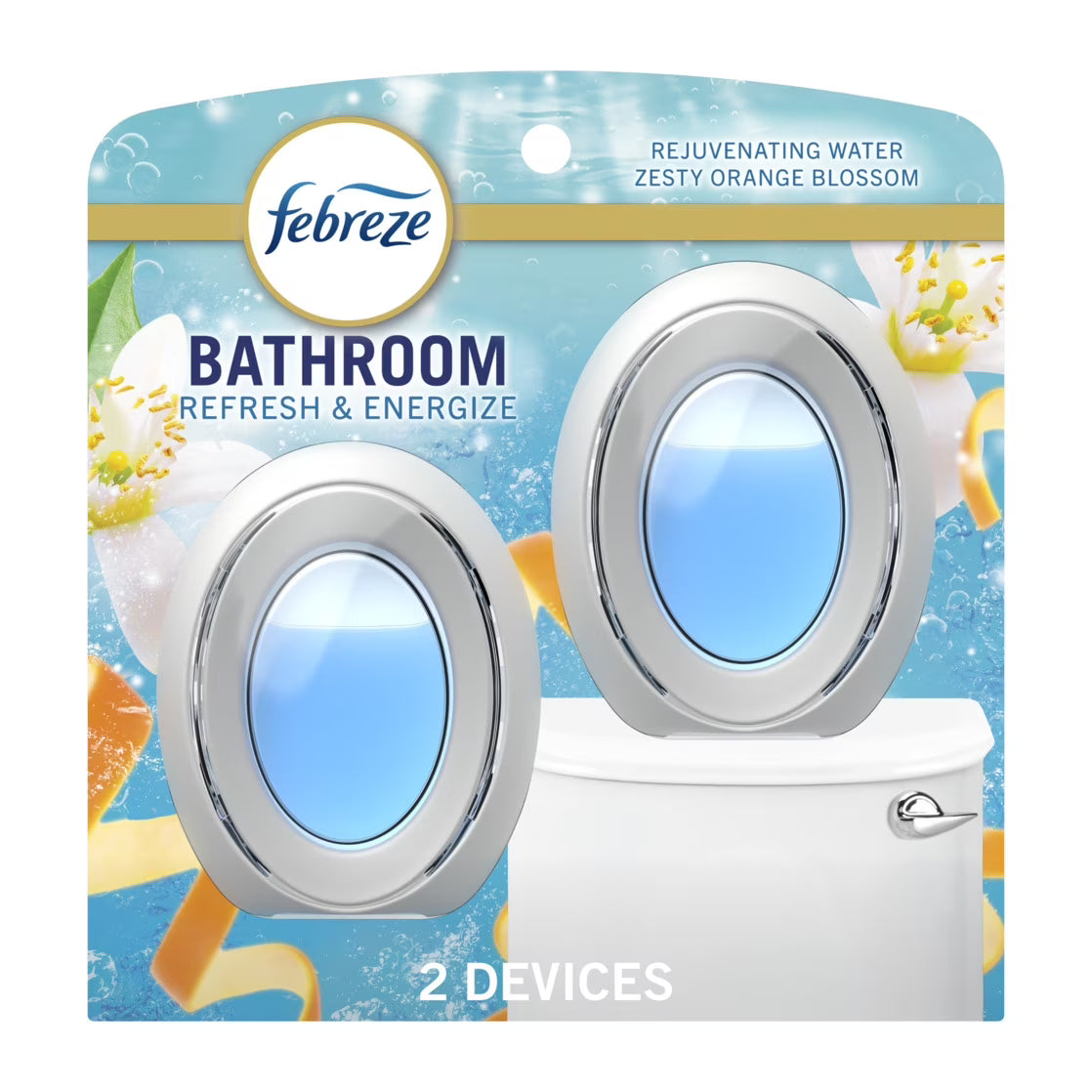 Febreze BATH Air Freshener, Odor-Fighting, Refresh & Energize Scent, 2 Count - View 3