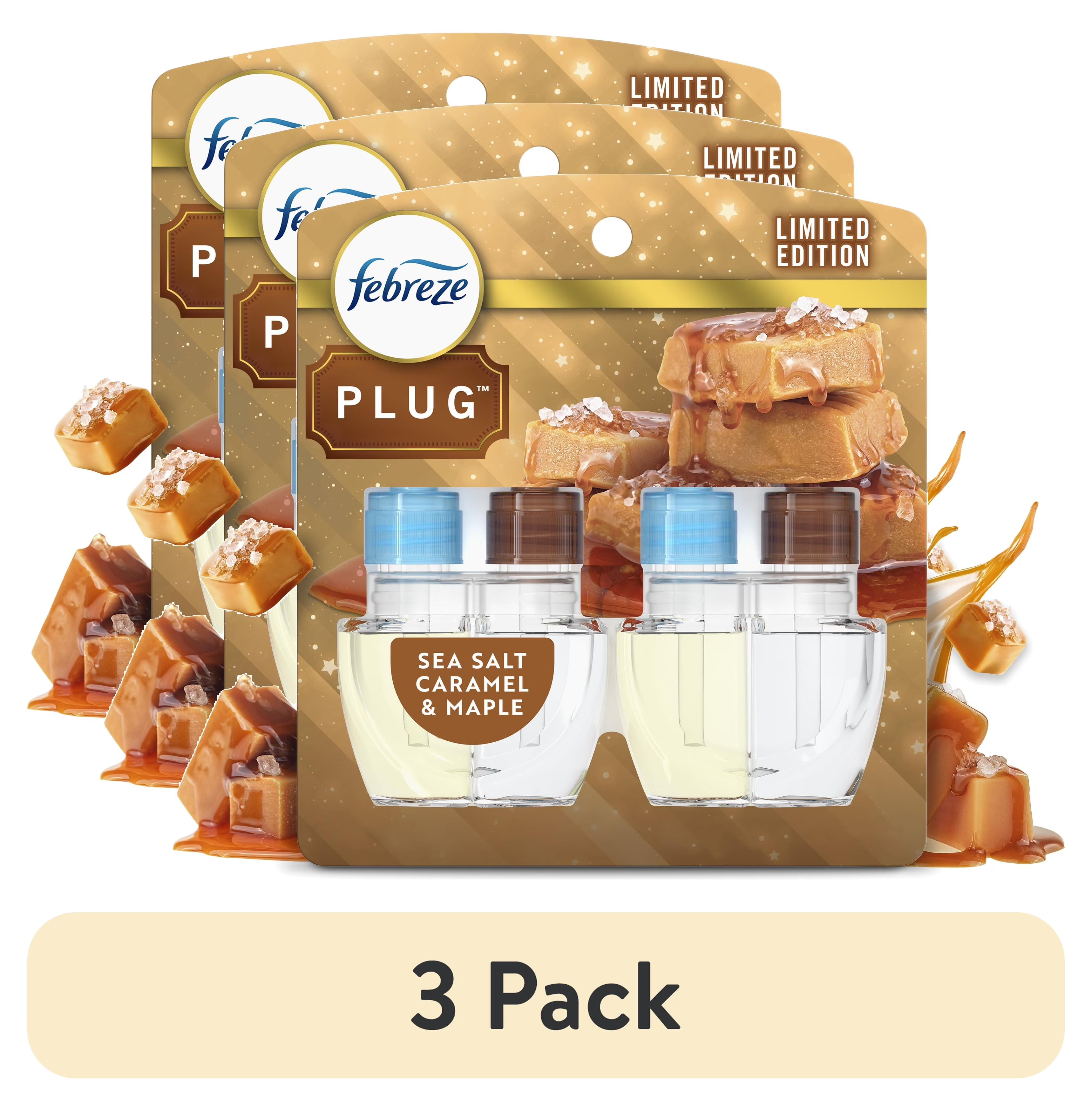 Febreze Plug Refill Odor-Fighting Air Freshener Sea Salt Caramel & Maple Scent, - View 2
